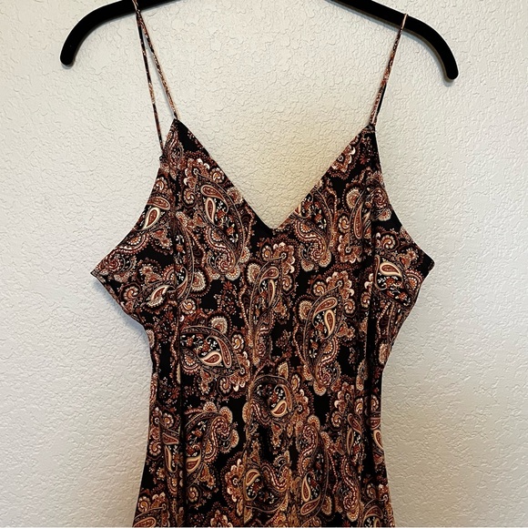 Noli Lotan and Target Black and Brown Paisley Print Slip Dress Size Medium - Picture 2 of 15